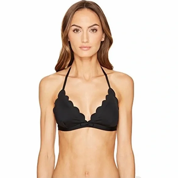 Kate Spade Black Scalloped Triangle Bikini Top - Picture 8 of 12